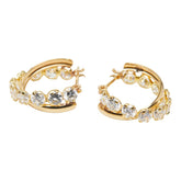 K18YG イエローゴールド キュービックジルコニア フープピアス レディース 【中古】